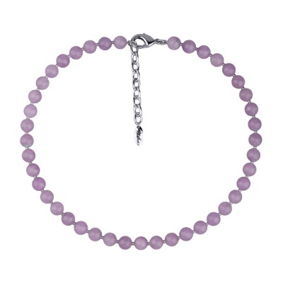 Колье Селена (аметист 8мм; покрытие родий) 40-45см
