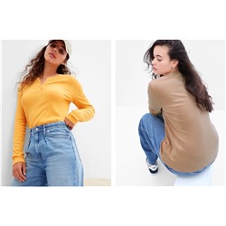 Ribbed Henley T-Shirt
