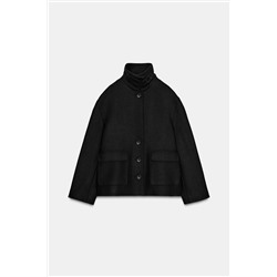 SHORT WOOL COAT WITH HIGH NECK
