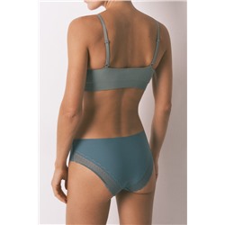 Braga clásica microfibra y encaje verde