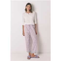 Pantalón largo carrot 100% algodón lila