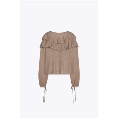 RUFFLED KNIT TOP