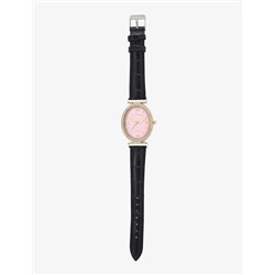 LADIES BLACK EMBOSSED STRAP WATCH