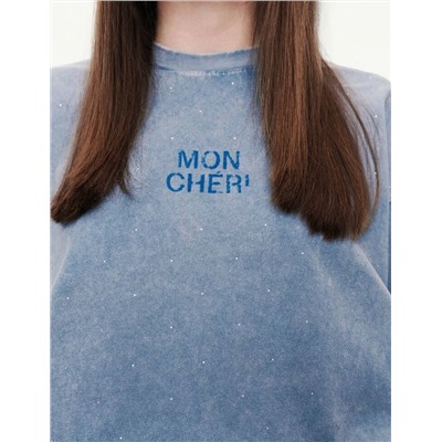 Женский лонгслив со стразами  МО*КО