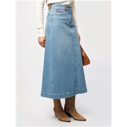 Юбка А-силуэта из эластичного денима