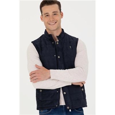 Erkek Lacivert Deri Ceket