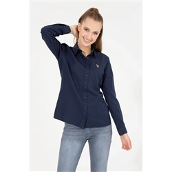 Kadın Lacivert Uzun Kollu Basic Gömlek