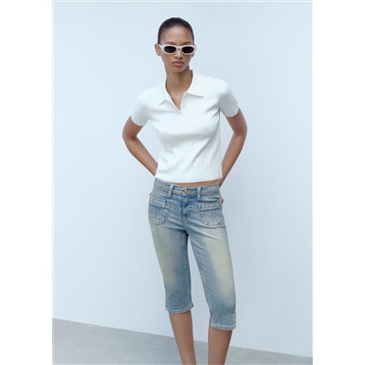 Jeans capri bolsillos