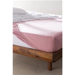Valeria King Size Plus %100 Pamuk Lastikli Penye Çarşaf - Gül Kurusu