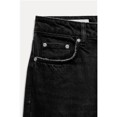 HIGH-WAIST TRF STOVE PIPE FOLDED JEANS
