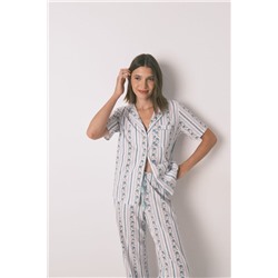 Pijama camisero Capri 100% algodón rayas