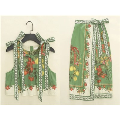 Костюм женский топ и юбка миди на запах  Н*М