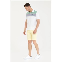 Erkek Açık Sarı Dokuma Şort
