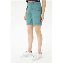 Kadın Mint Dokuma Şort