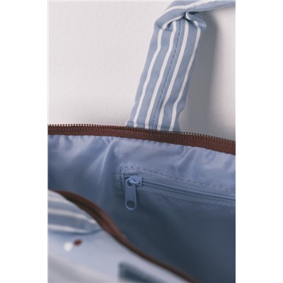 Neceser grande azul estampado pájaros