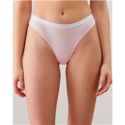 Tanga de algodón en rosa