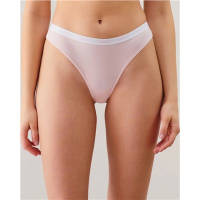 Tanga de algodón en rosa