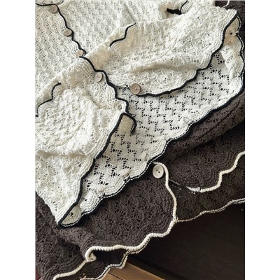 Свободный ажурный кардиган с короткими рукавами 2 цвета Н*М