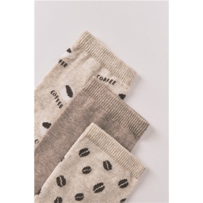 Pack 3 calcetines largos café marrón