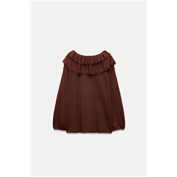 RUFFLED KNIT BLOUSE