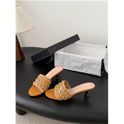 Женские шлепки / мюли  на элегантном каблучке 5 цветов ШАНЕЛ*Ь