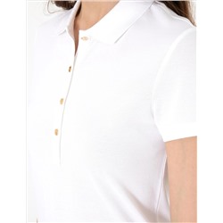 Beyaz Regular Fit Pamuklu Polo Yaka Basic Tişört