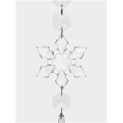 Украшение декоративное, 25 см, подвесное, акрил/металл, Снежинка с кристаллом, Event