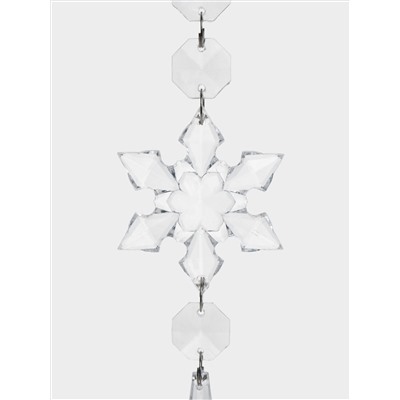 Украшение декоративное, 25 см, подвесное, акрил/металл, Снежинка с кристаллом, Event
