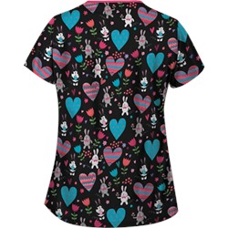 UA Honey Bunny Black Print Scrub Top