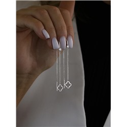 Серьги-продёвки из серебра с фианитами родированные 925 пробы Са-025р200