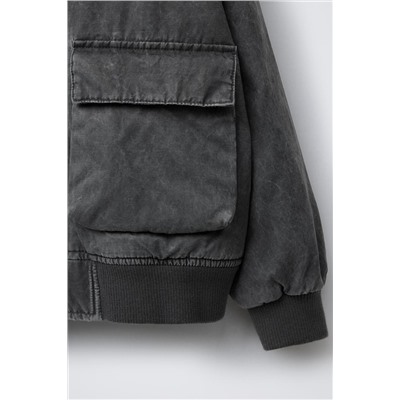 FADED-EFFECT BOMBER JACKET