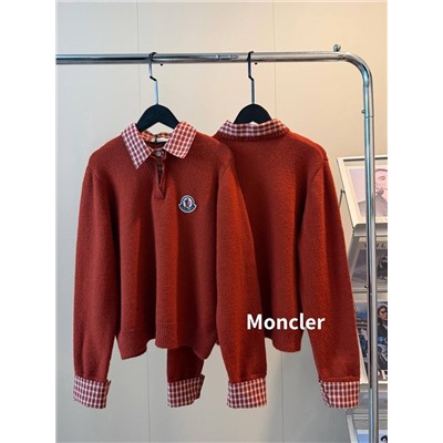 Комбинированный свитер с рубашечным воротником и манжетами