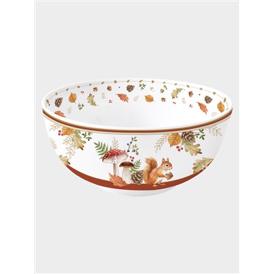 Салатник, 23х10 см, 2,5 л, фарфор P, белый, Белка и грибы, Autumn Breeze