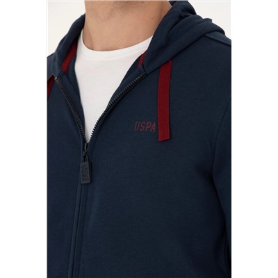 Erkek Lacivert Kapüşonlu Örme Hırka