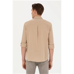 Erkek Kum Uzun Kollu Gömlek
