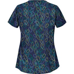 UA Twister Navy Asymmetrical Print Scrub Top