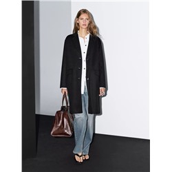 Abrigo largo mezcla lana