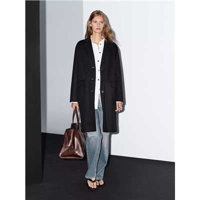 Abrigo largo mezcla lana