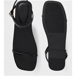 Vegan-Leather Strappy Sandals