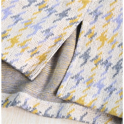 Женское элегантное платье с узором «гусиная лапка»