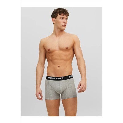 Jack & Jones Erkek 3'lü Düz Renk Boxer Paketi
