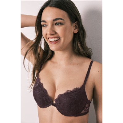Sujetador push up encaje morado GORGEOUS