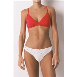 Tanga blanca clean cut estampado corazones