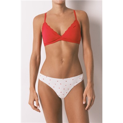 Tanga blanca clean cut estampado corazones