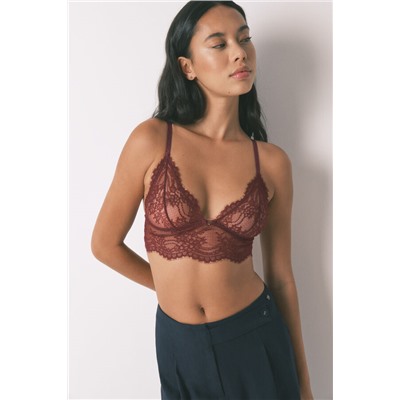Bralette encaje espalda especial vino