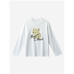 Женский лонгслив с эффектным принтом  МО*КО