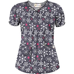 UA Sassy Snowflakes Granite Scrub Top