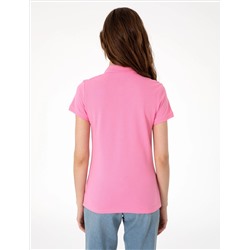 Pembe Regular Fit Pamuklu Polo Yaka Basic Tişört