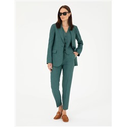 Yeşil Carrot Fit Keten Pantolon