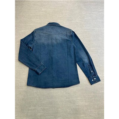 Мужская джинсовая рубашка с эффектом состаривания   Brunell*o Cucinell*i